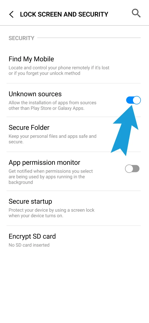 Enable unknown sources on your device and continue installing the Megapari app.