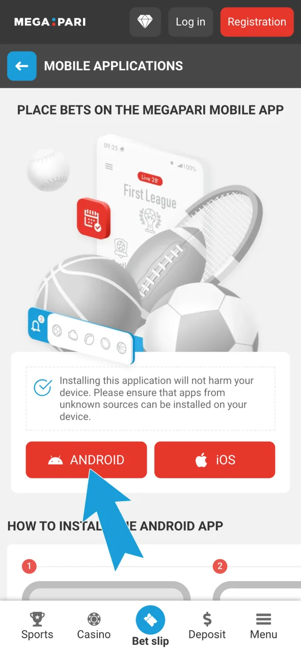 Choose Android on Megapari and start the download now.