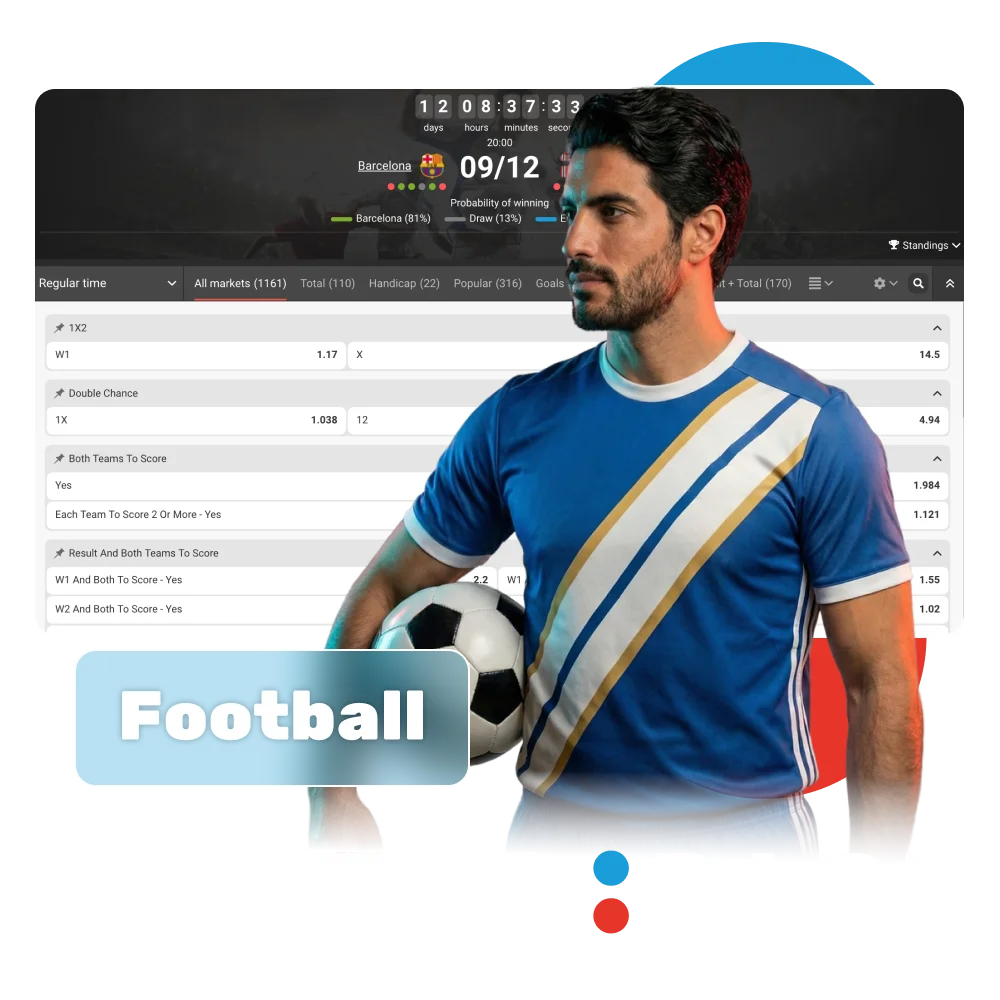 Sign up on Megapari, explore football markets and place your bets.