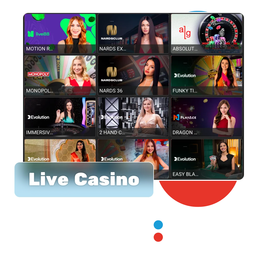 Join Megapari live casino and enjoy roulette, blackjack, baccarat and poker.
