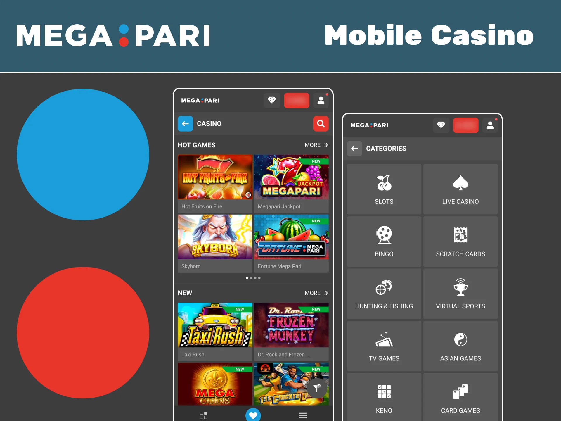Access Megapari app and find your favorite casino games easily.