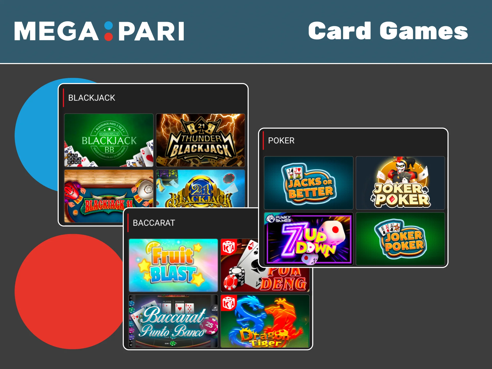 Play classic card games on Megapari and test your strategy.