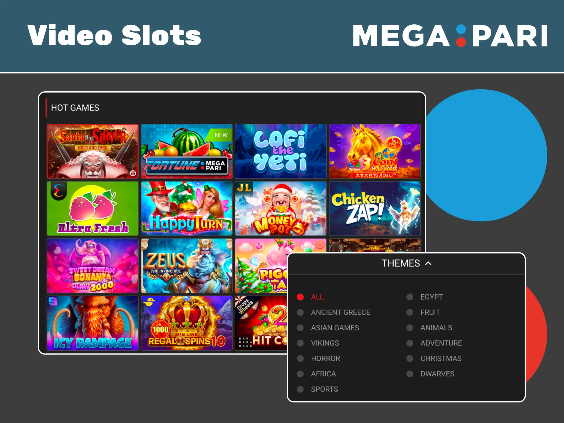 Spin video slots on Megapari and chase high multipliers.