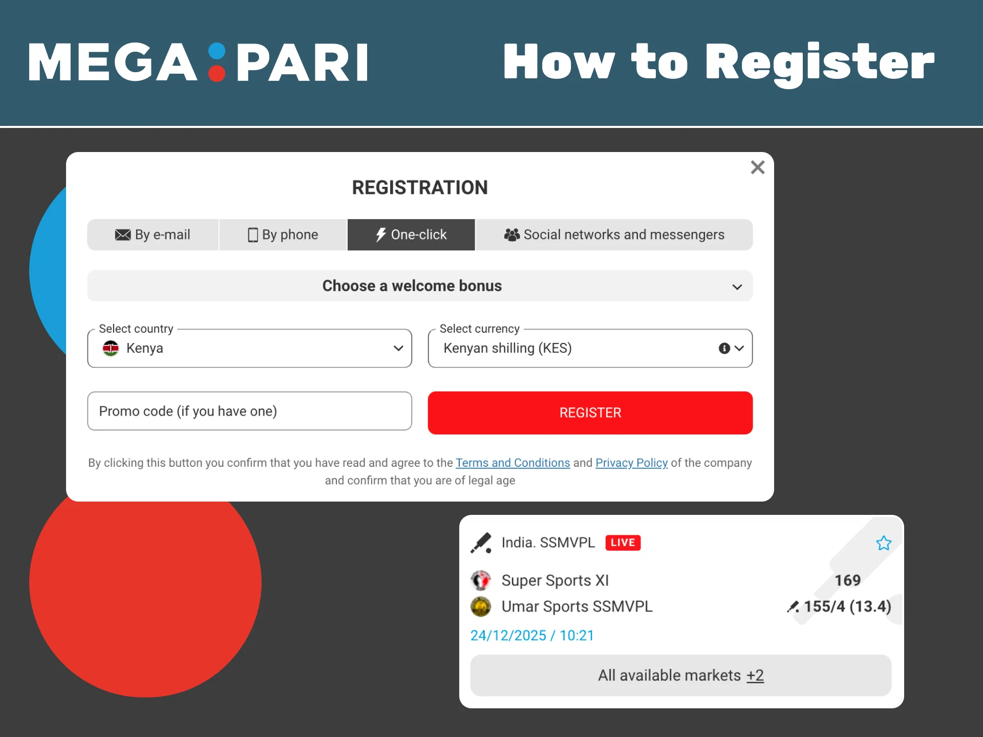 Create your Megapari account quickly and start betting today.
