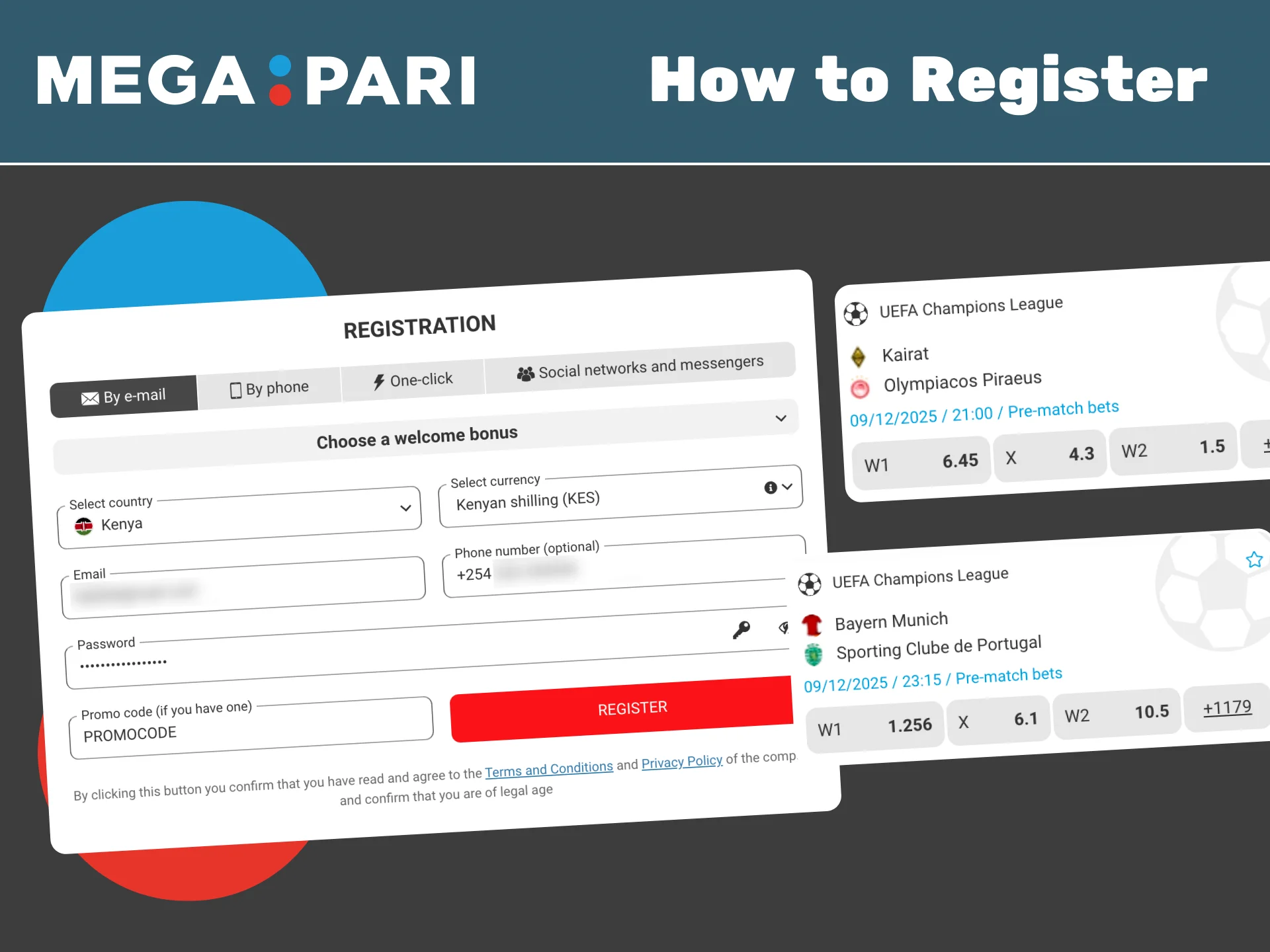 Register at Megapari and claim your welcome bonus for sports and casino.