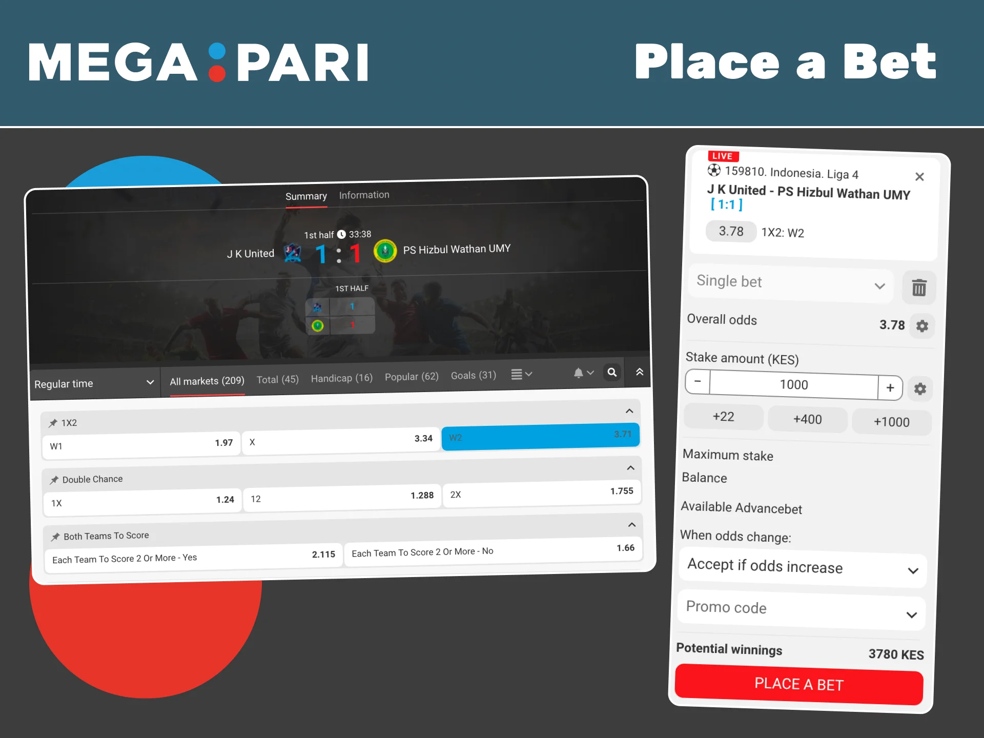 Place a football bet on Megapari and win big with top odds.