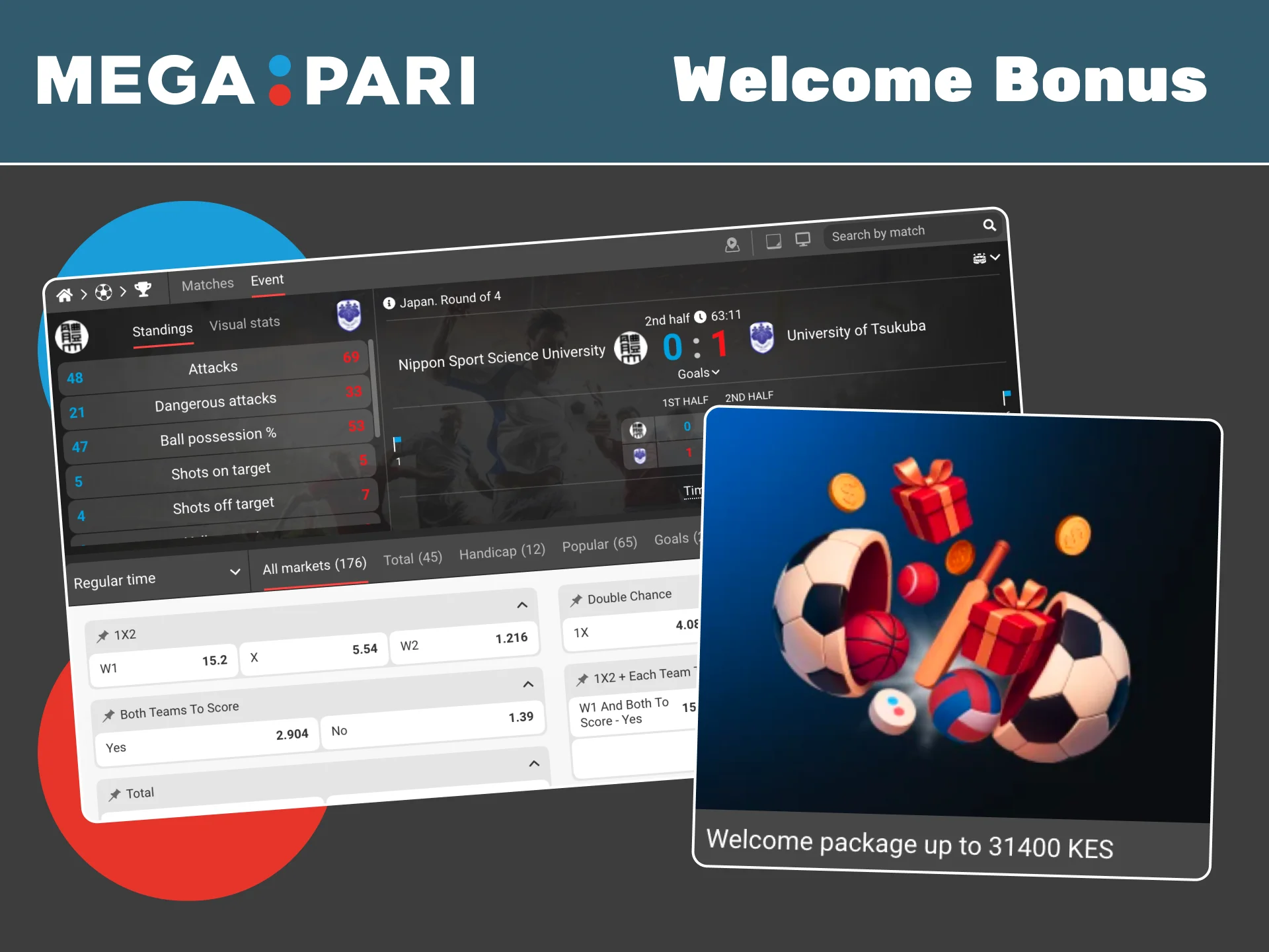 Get more from your football stakes with Megapari welcome bonus.