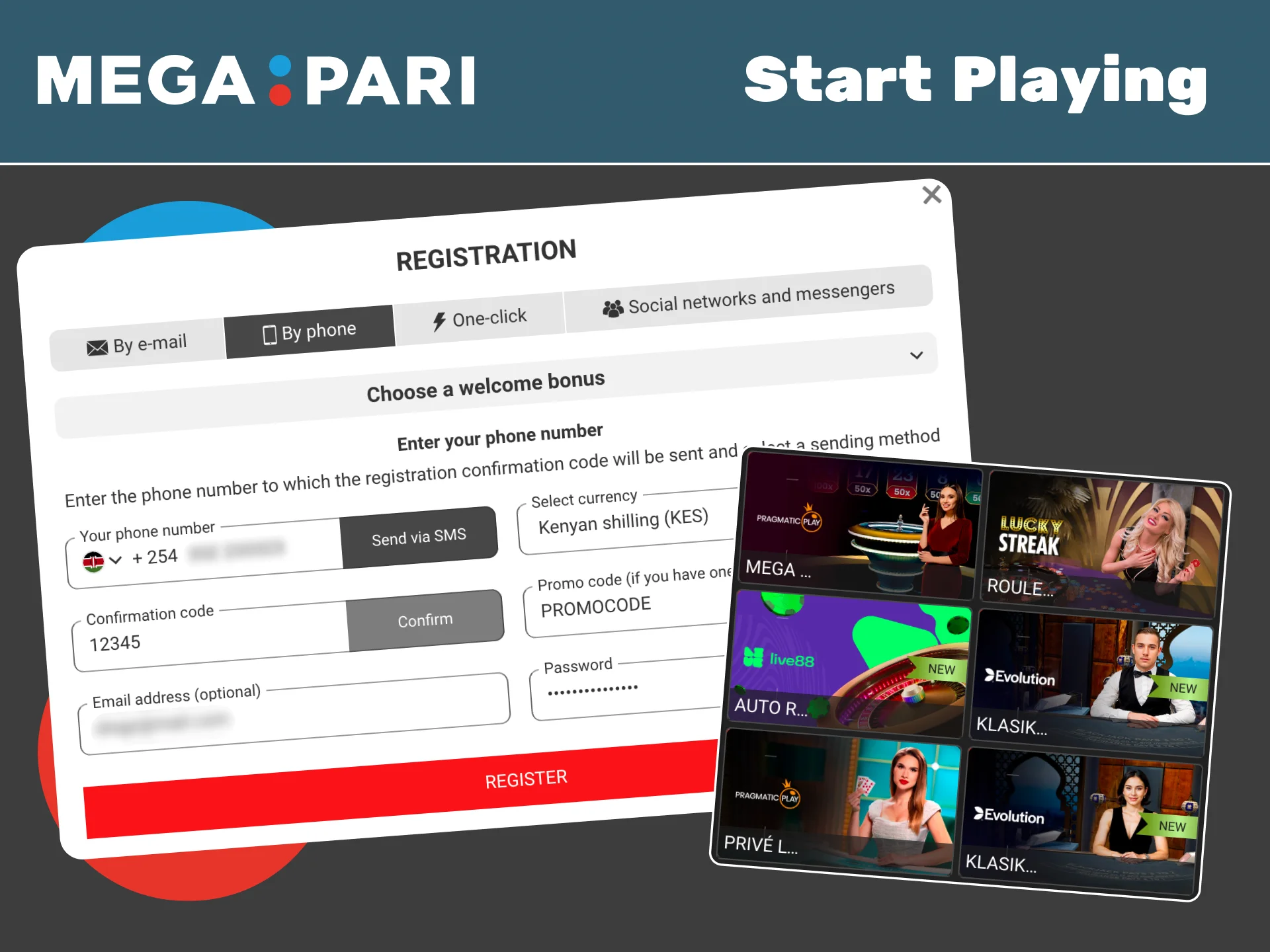 Start playing at Megapari Live Casino and enjoy real-time games instantly.