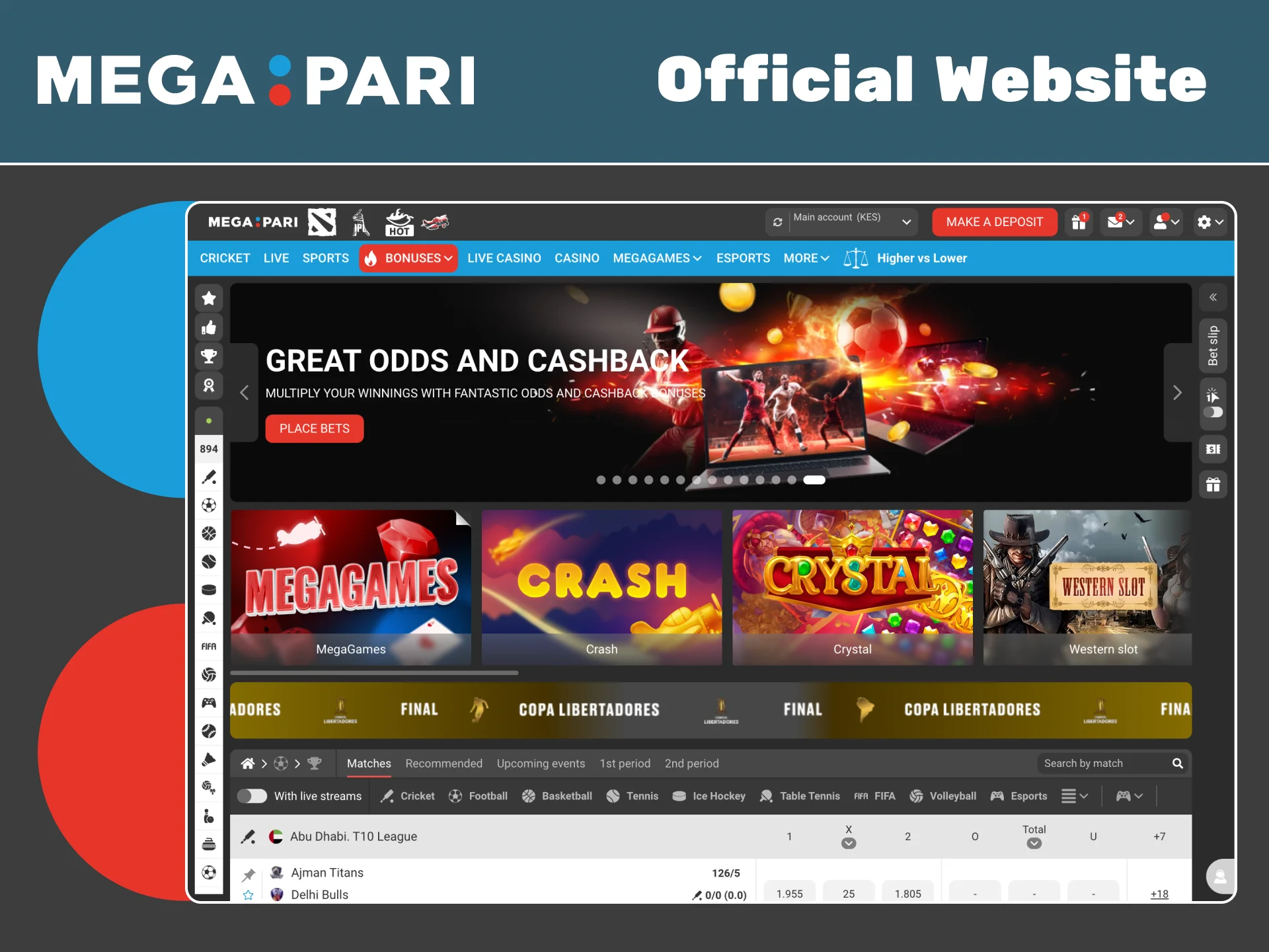 Join Megapari in Kenya and enjoy easy navigation and secure betting.