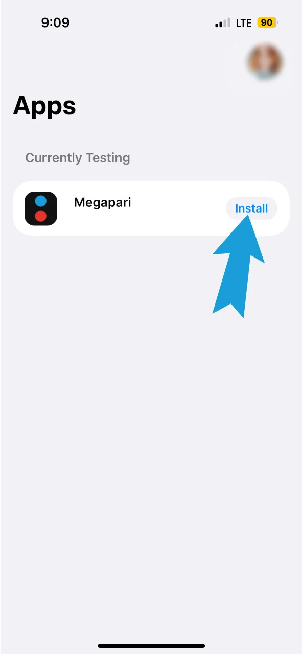 Open TestFlight and install the Megapari mobile app now.