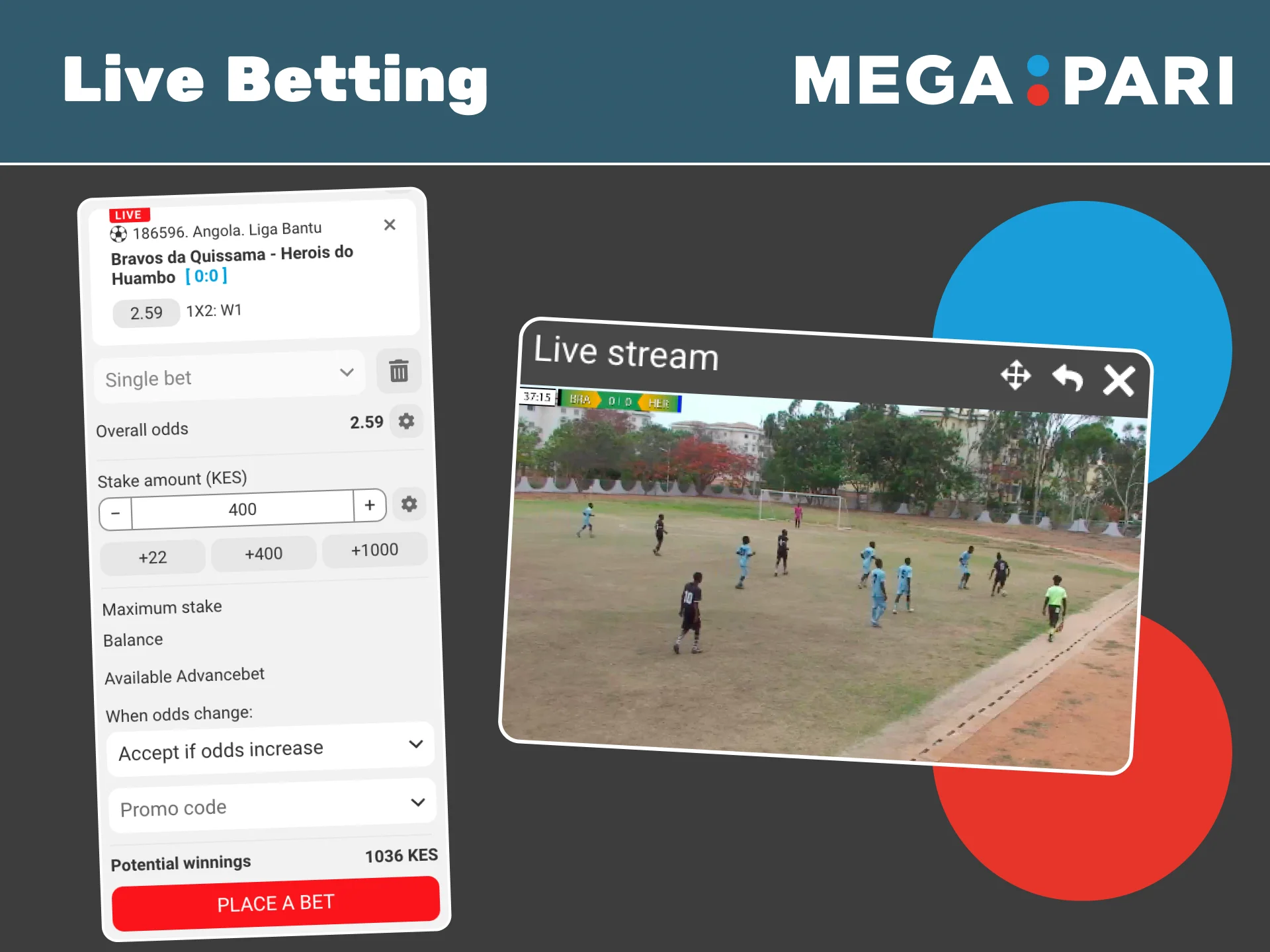 Place live bets at Megapari and enjoy real-time sports action.