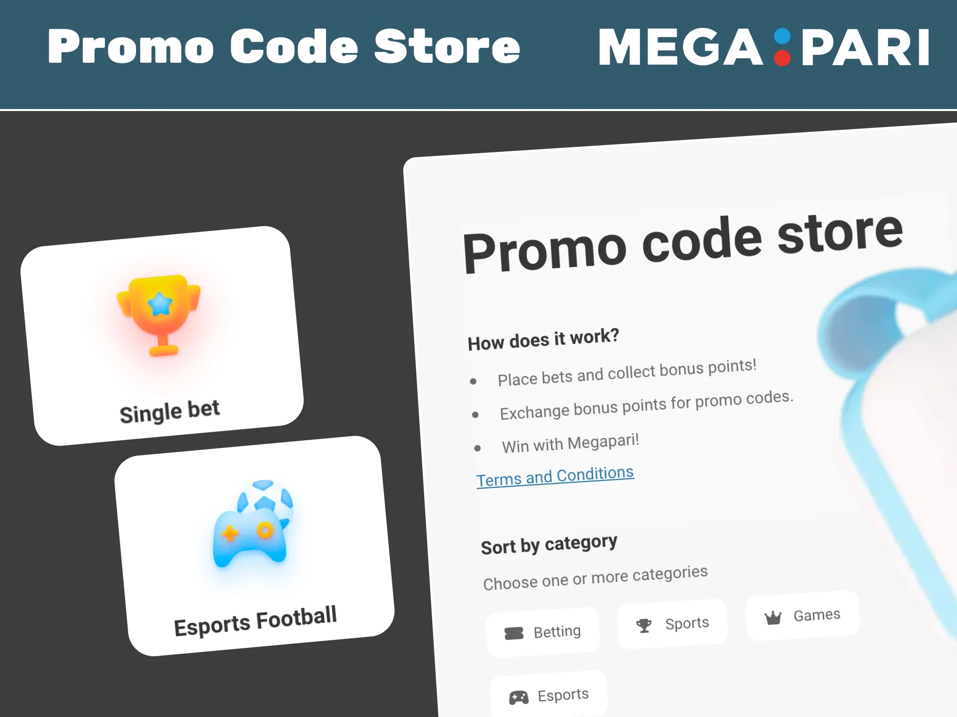 Visit the Megapari Promo Code Store and exchange points for free bets and spins.