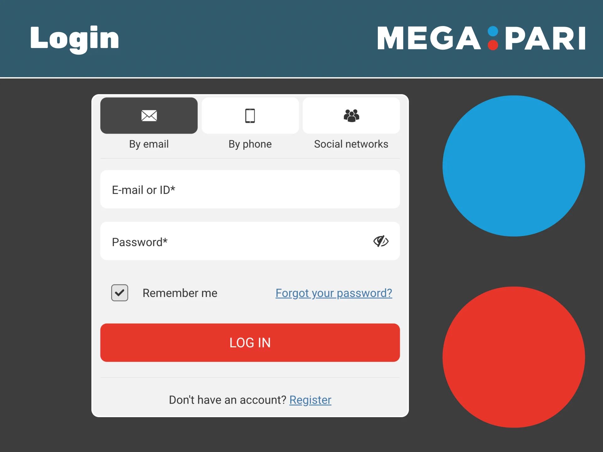 Log in to your Megapari account using email or phone number.